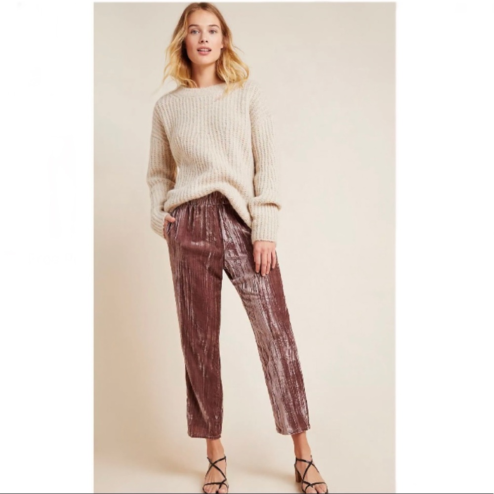 Anthropologie Tina + Jo Josephine Velvet Tapered Trousers - *NWT* - Size M